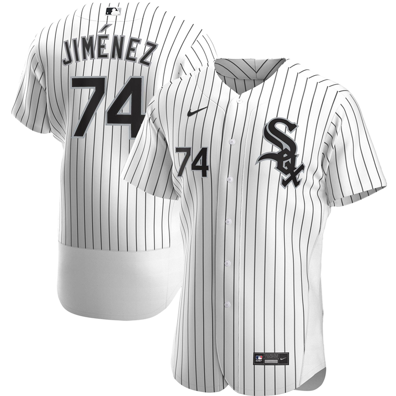 2020 MLB Men Chicago White Sox 74 Eloy Jimenez Nike White Home 2020 Authentic Player Jersey 1